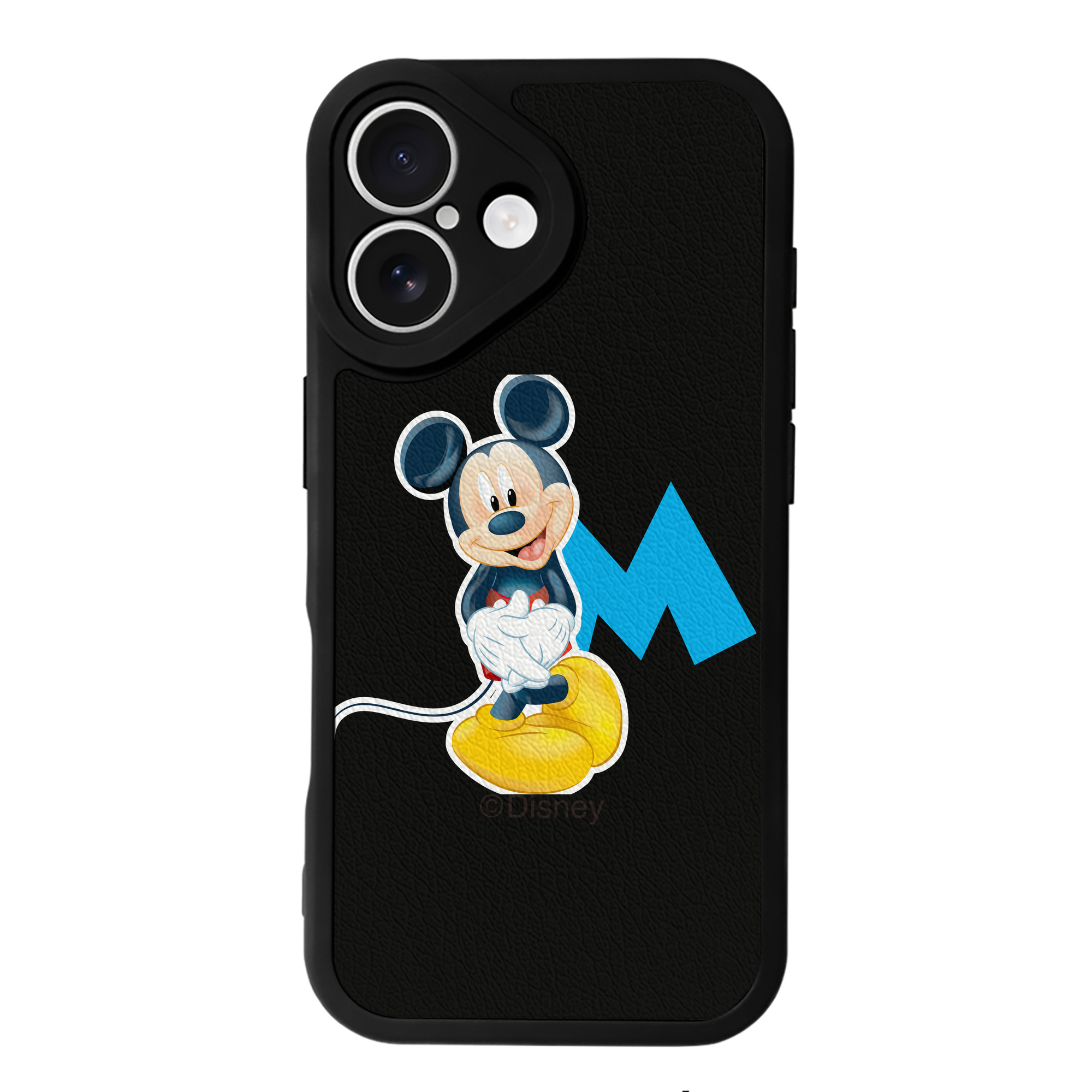 （画像用） ミッキーマウス Mickey Mouse 【iPhone 16シリーズ対応】シリコンスマホケース（レザー調） 材質：シリコン